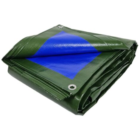 Telone Occhiellato Impermeabile da 100 g/m² super-resistente verde e blu - MISURA: 6x8