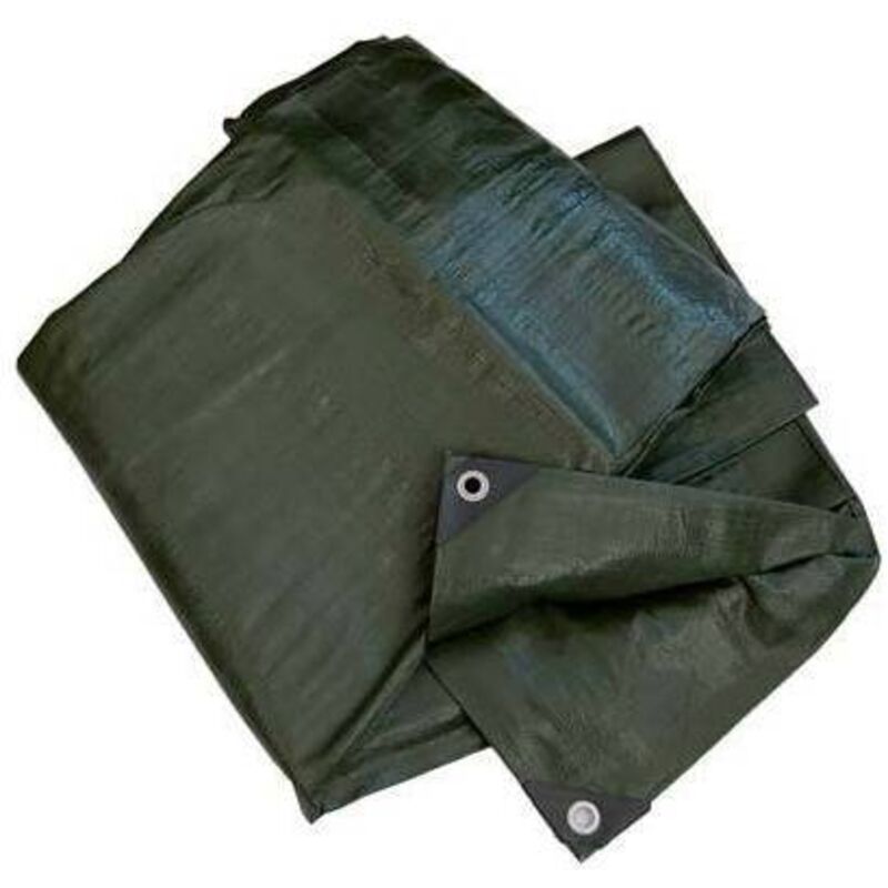 Bâche à &oeligillets pour charges lourdes, verte, WORKIT