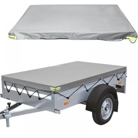 Telone piatto per rimorchio - 214x122x10 cm - 420D - Antipolvere - Per rimorchi fino a 750 kg - Grigio