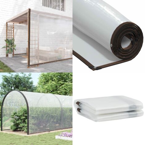 Telone Trasparente con Occhielli 10x10 m in Polietilene - Copertura esterna - Protezione da pioggia