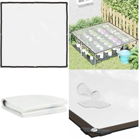 Telone trasparente con occhielli 2x2 m in polietilene - Protezione esterna - Telo da giardino