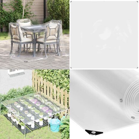 Telone trasparente con occhielli 2x2 m PVC - Protezione esterna - Protezione interna