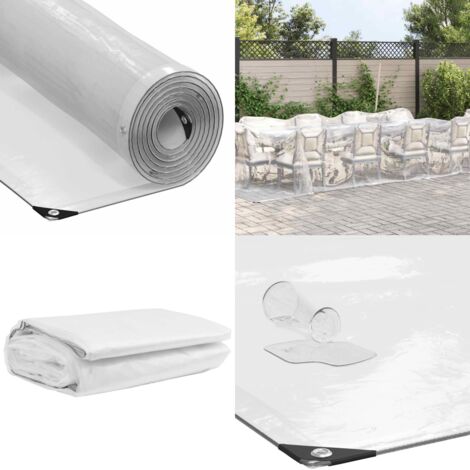 Telone Trasparente con Occhielli 3x12 m in Polietilene - Protezione esterna - Telone per giardino