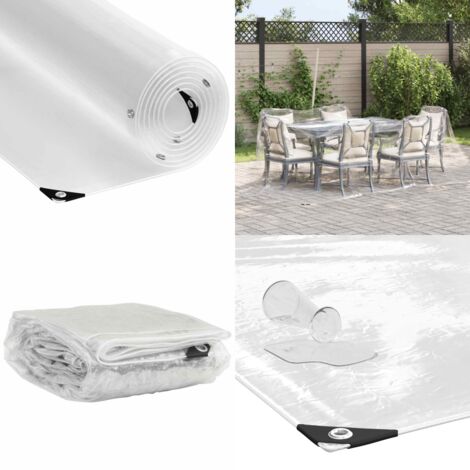 Telone trasparente con occhielli 3x3 m PVC - Telo da giardino - Protezione da pioggia