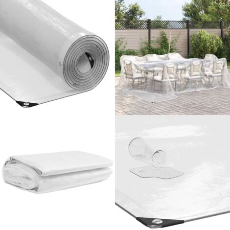 Telone Trasparente con Occhielli 4x4 m in Polietilene - Protezione esterna - Telone per piscina