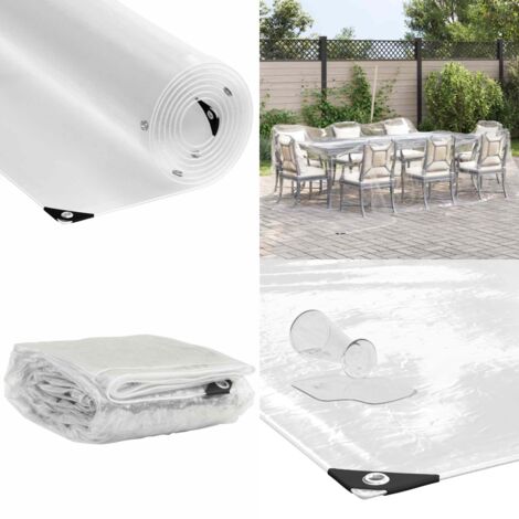Telone Trasparente con Occhielli 4x6 m in PVC - Protezione da pioggia - Tenda da giardino