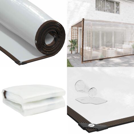 Telone Trasparente con Occhielli 5x12 m in Polietilene - Protezione da pioggia - Copertura esterna