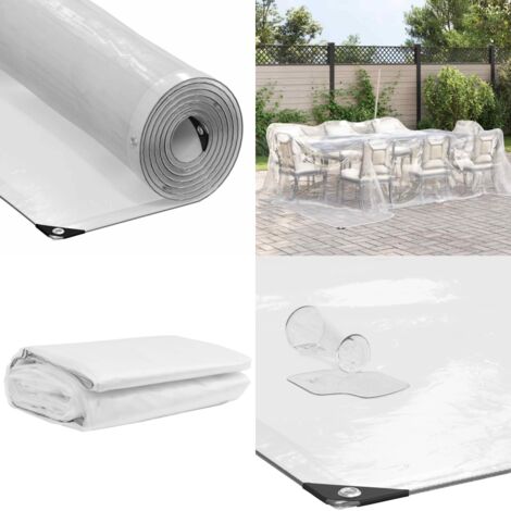 Telone Trasparente con Occhielli 5x5 m in Polietilene - Protezione da pioggia - Telone per giardino