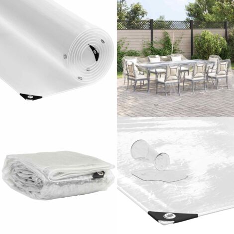 Telone Trasparente con Occhielli 5x6 m in PVC - Protezione da pioggia - Tenda da giardino
