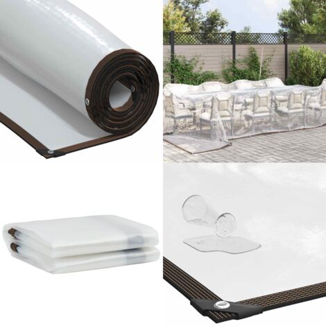 Telone Trasparente con Occhielli 5x8 m in Polietilene - Protezione da pioggia - Telone per giardino