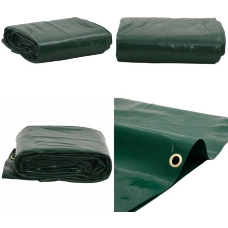 Telone Verde 5x7 m 650 g/m² - Copertura per mobili da giardino - Copertura per auto