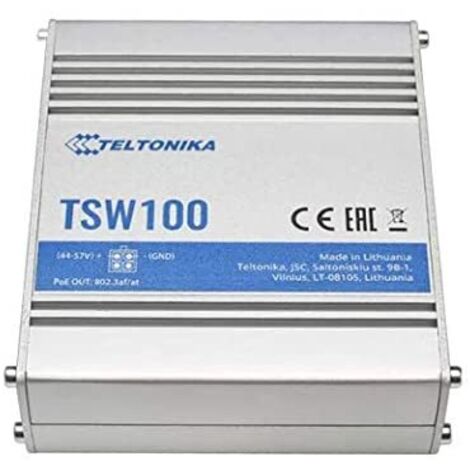 Teltonika TSW100. Switch DIN-Rail PoE 4 Puertos.