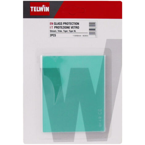 Telwin 802655 Máscara protectora de soldadura de vidrio 60x110 mm 2 piezas