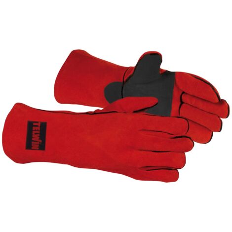TELWIN 804337 Montana Plus Guanti Protettivi Rinforzati Professionali Per Saldatura, DPI per la Protezione di Mani e Avambracci in Crosta Bovina di Alta Qualità, Tipo A, Taglia 10