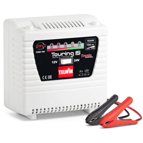 Telwin 807592 Touring 15 Cargador de baterías WET GEL Pb-Ca AGM MF EFB 12/24 V