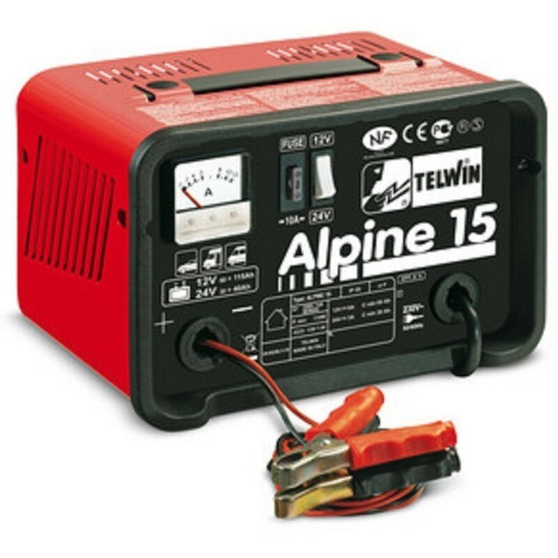 Image of Caricabatteria auto portatile telwin alpine 15 tensione 12-24v carica batteria - Salone