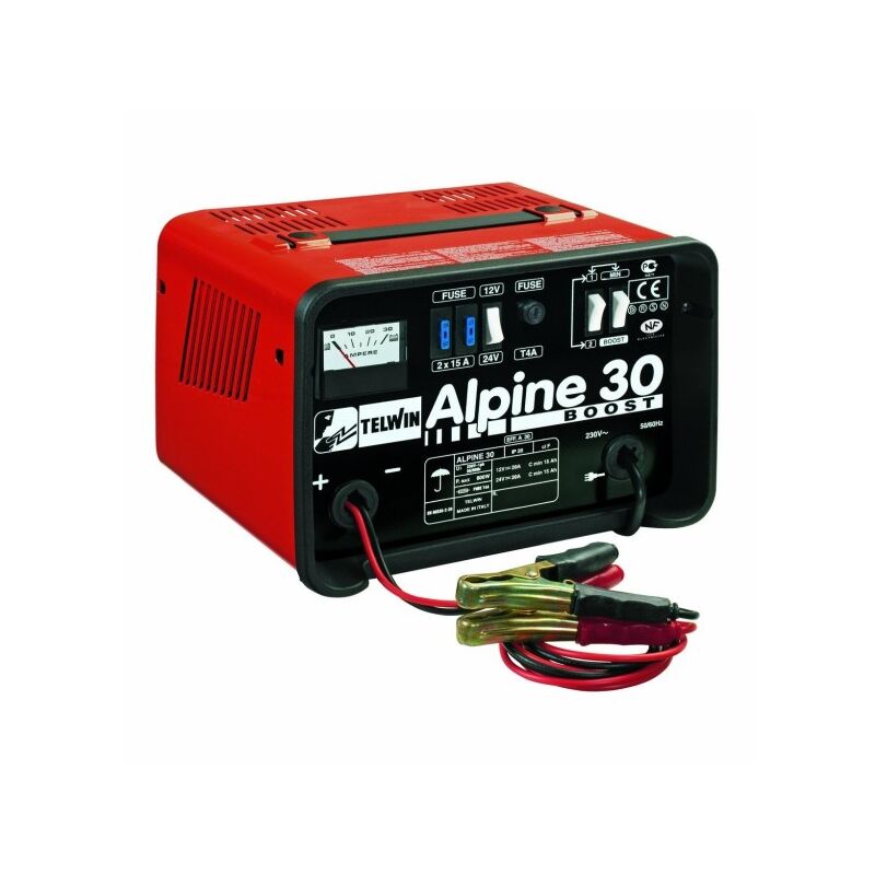 Image of Trade Shop Traesio - Trade Shop - Telwin Caricabatteria Boost 400ah 12-24v Alimentazione 230v Mod. Alpine 30