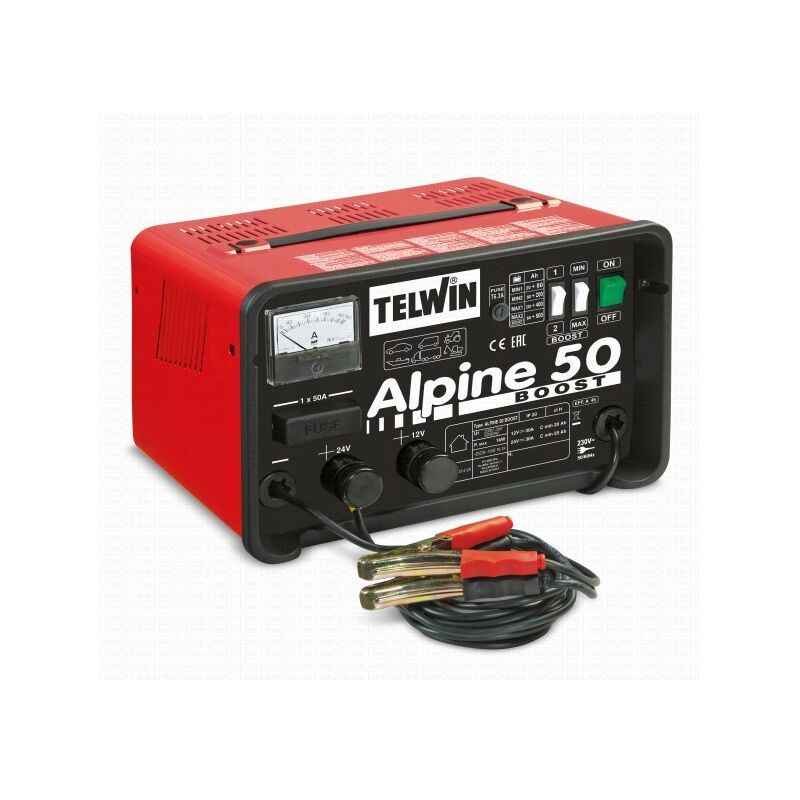 Image of Trade Shop Traesio - Trade Shop - Telwin Caricabatteria Boost 500ah 12-24v Alimentazione 230v Mod. Alpine 50