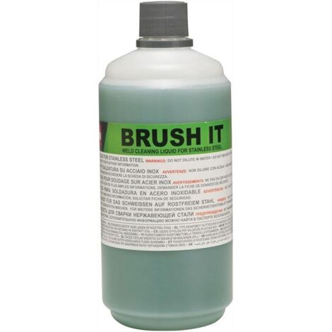 Telwin – Électrolyte BRUSH IT pour acier inoxydable – Bouteille 1 l – Nettoyage soudures – 804030