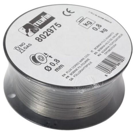 Telwin – Fil à souder MIG MAG fourré 0.8mm – En rouleau pour flux – Haute performance pour soudures précises – 802208