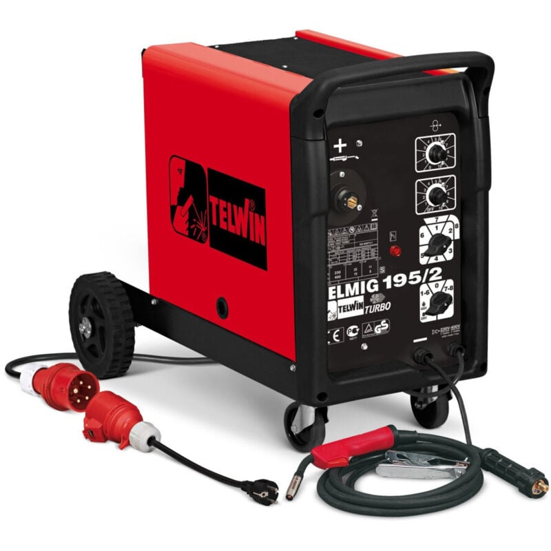 Image of Trade Shop - telwin elektronisches drahtschweissgerät flux mig-mag 400V telmig 195/2 turbo 821069 -