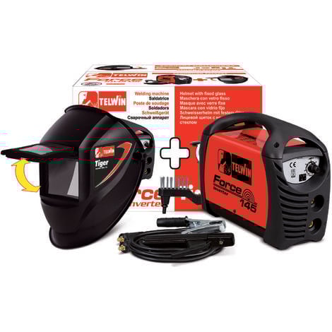 Telwin Force 145 815862 Saldatrice inverter 130A con maschera