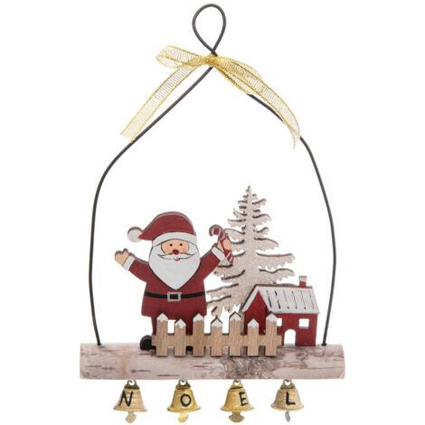 Tema natalizio campane di legno di babbo natale - Feeric lights & christmas
