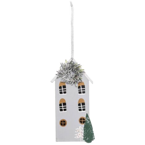 Tema natalizio casa in metallo grigio 13,5 cm - Feeric lights & christmas