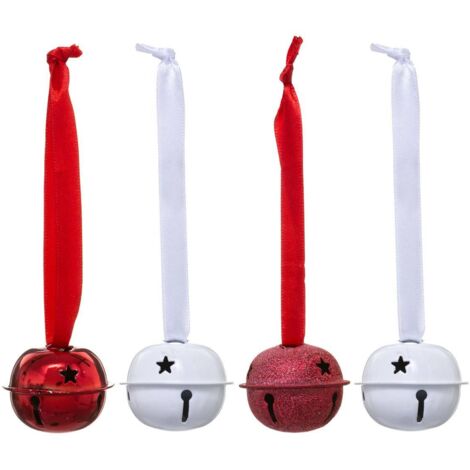 Tema navideño en metal 4 Big Bells Model + Ribbon - Feeric lights & christmas