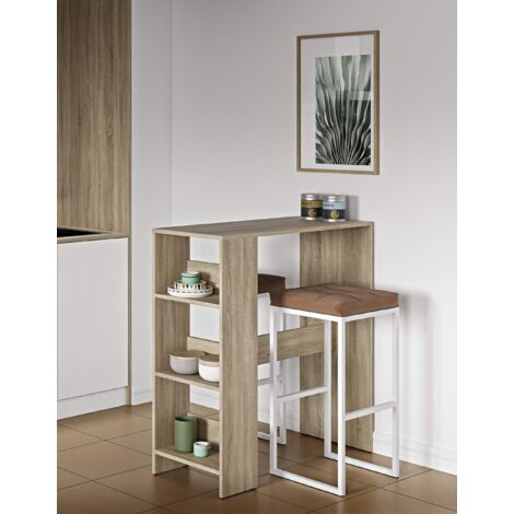Temahome Tavolo da Bar Gavarnie, Particle Board, Beige (Oak), 94 x 40 x 101 cm