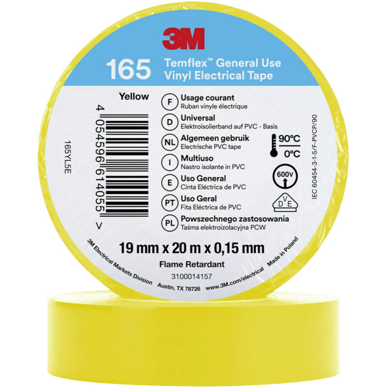 3m 165yl5e Isolierband Gelb (l X B) 20 M X 19 Mm 1 St.