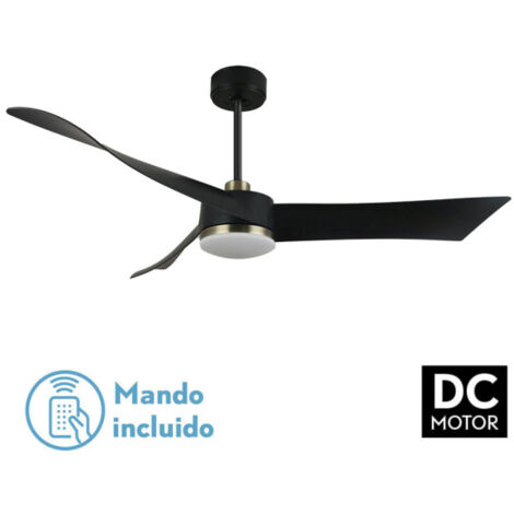 Tempel DC Deckenventilator 26 W, schwarzes Leder, 3 Flügel