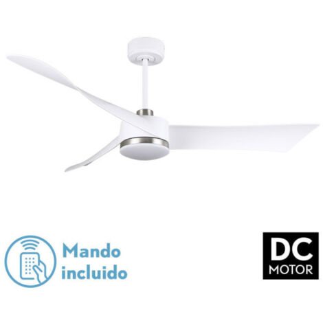 Tempel DC Deckenventilator 26W Weiß Nickel 3 Flügel