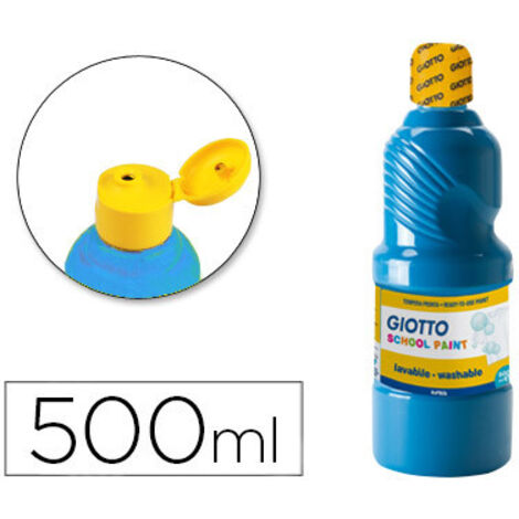 Témpera Escolar 500 ml Botella Azul, Cian