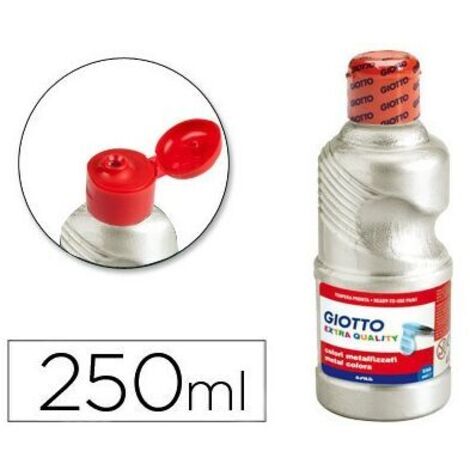 Tempera liquida giotto escolar 250 ml metalizada plata