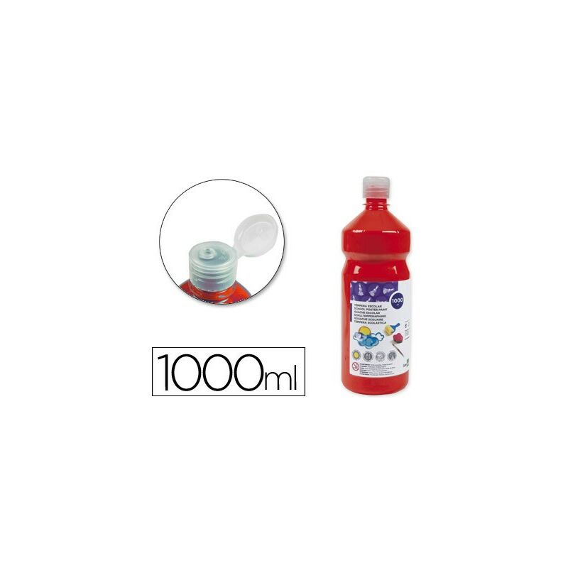 

Tempera liquida escolar 1000 ml rojo - Liderpapel