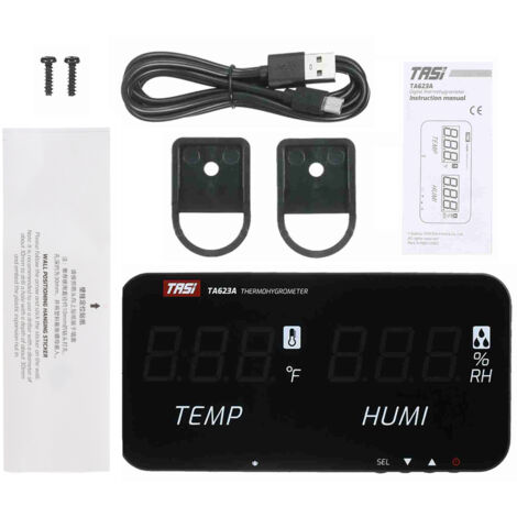 Température intelligente -20℃-80℃(-4℉-176℉) Compteur d'humidité avec affichage numérique LED Thermomètre numérique mural Hygromètre Industriel Agricole Ménage Thermo-hygromètre