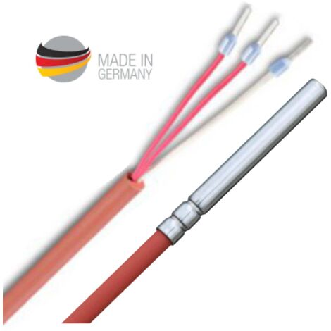 Temperaturfühler PT100 3-Leiter mit Silikon-Leitung bis 250°C,