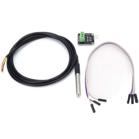 Temperatursensor-Modul-Kit mit 1 m Kabel, wasserdichter Edelstahlsonde, Chip-Temperatursensor für Arduino und Raspberry Pi