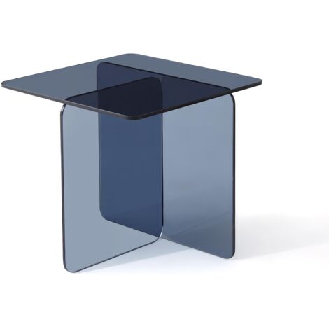 Tempered Grey Bent Glass SideTable, Transparent End Table, Sofa table, Modern Design, Wohnzimmer, Schlafzimmer