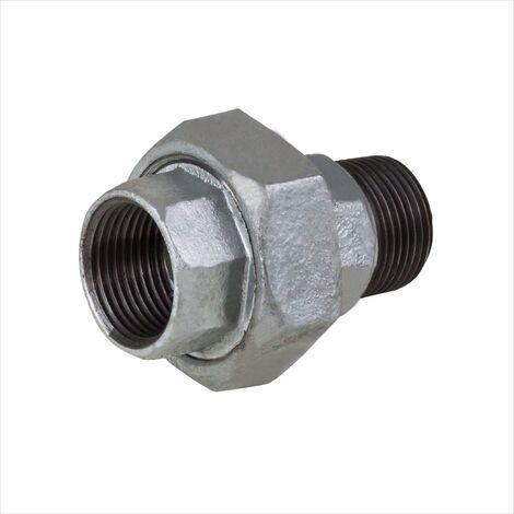 Temperguss Rohr Verschraubung 1 1/2 3/2 Zoll IG/AG DN40 Fitting verzinkt