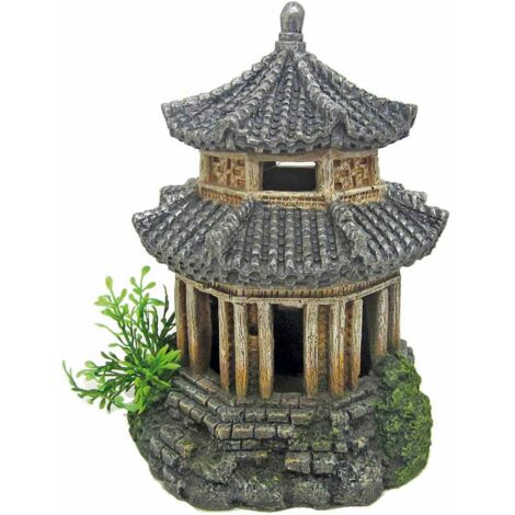 Tempio giapponese 14x14x18 cm decorazione per acquari