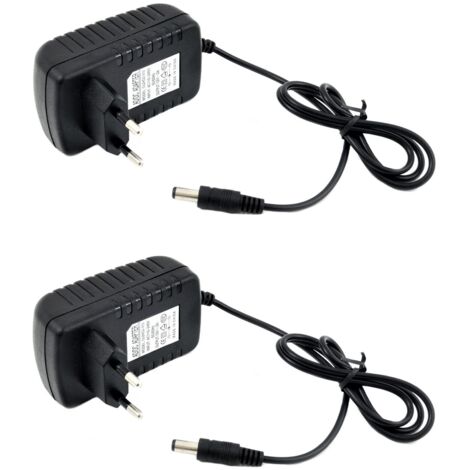 TEMPO DI SALDI 2 x Trasformatore Universale Da 2 Ampere 12 Volt Con Attacco Pin Da 2.1 A 5.5 Mm