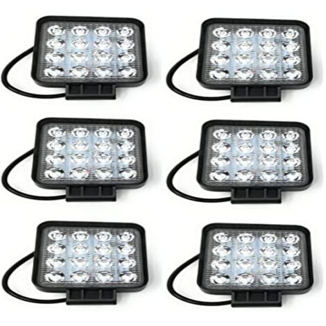 tempo di saldi 6 Fari 48W Quadrato Faretto Led Da Lavoro 16 Led Da 3W Di Profondità Auto Barca, 6 pezzi