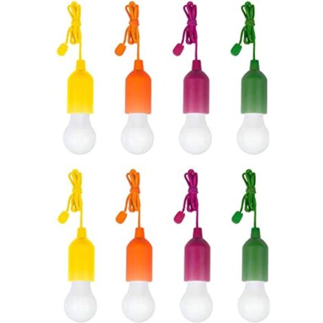 TEMPO DI SALDI 8 X Lampadina Led Portatile Colorata Senza Corrente Per Casa Campeggio Giardino, 8 pezzi