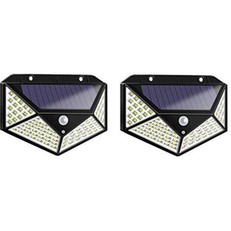TEMPO DI SALDI Coppia Di Faretti Da Esterno Crepuscolari Ad Energia Solare Con 100 Led