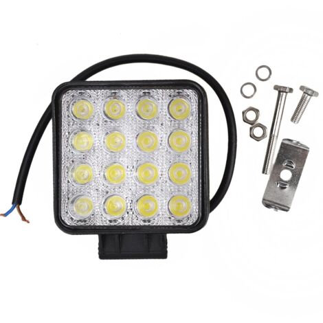 TEMPO DI SALDI Faro48W Quadrato Faretto Led Da Lavoro 16 Led Di Profondità Auto Barca, Nero, 1 Pezzo