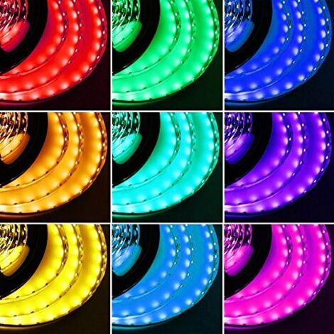 TEMPO DI SALDI Striscia Led Rgb Smd 5050 Bobina Adesiva 5 Metri Con Alimentatore E Telecomando