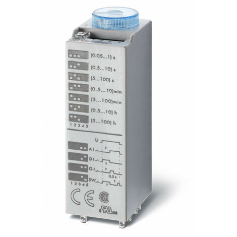Tempo embrochable 4 fonctions 4RT 7A 12V AC DC de 0,05s à 100h FINDER 850400120000PAS