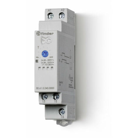 Tempo fonction BI multitension 1RT 8A 12-240V AC/DC,de 0,05s à 180s 292014 FINDER 806102400000